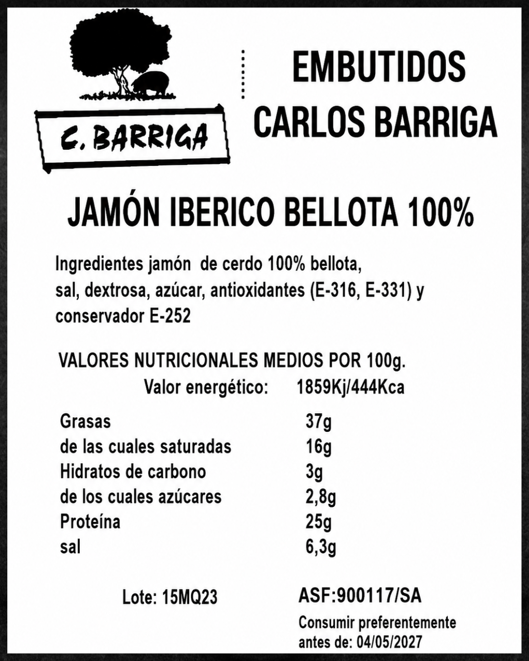Jamón Ibérico de Bellota 100% - Compra online