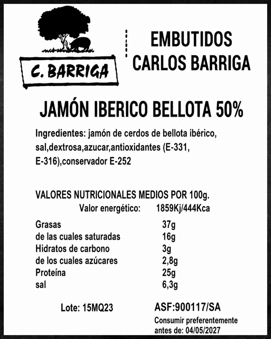 Jamón Ibérico de Bellota 50% - Compra online