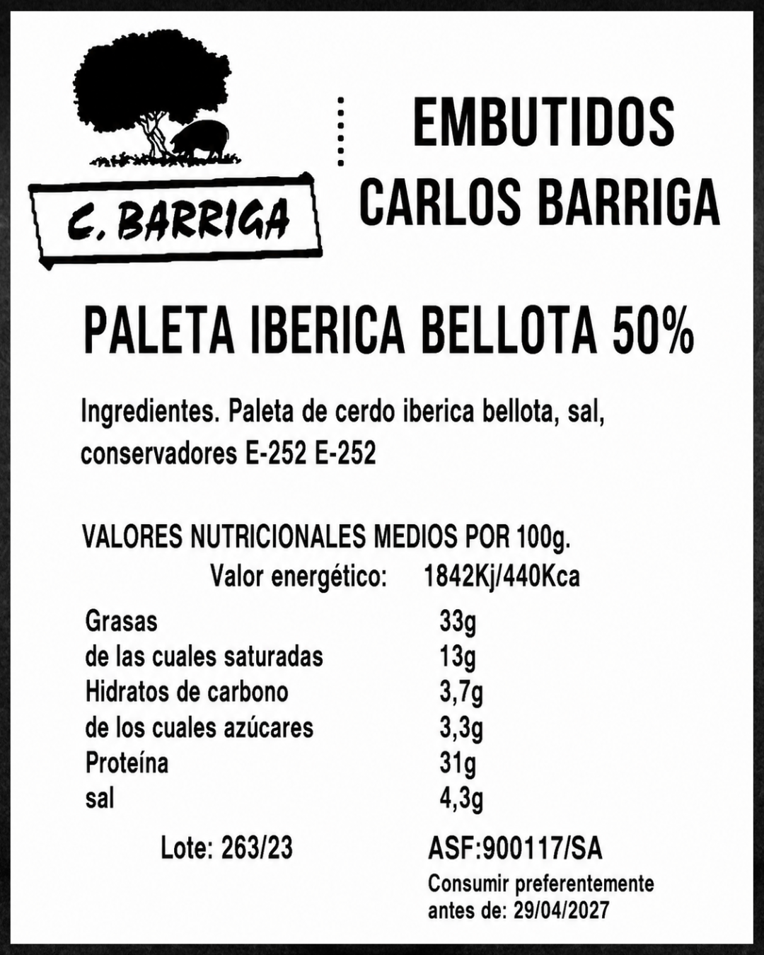 Paleta Ibérica de Bellota 50% - Compra online